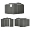 Domek narzędziowy metalowy NORDVIC 283x251 cm - Ocynkowany, Dwuspadowy Dach, Wentylacja, Light Grey